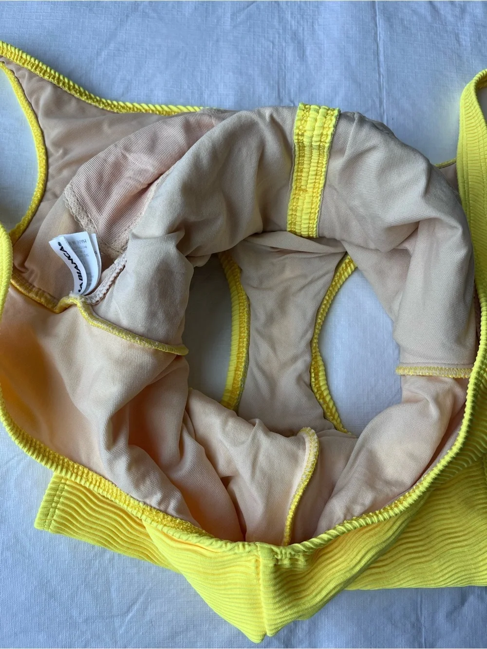 Vintage La Blanca Yellow Ribbed One Piece Swimsuit